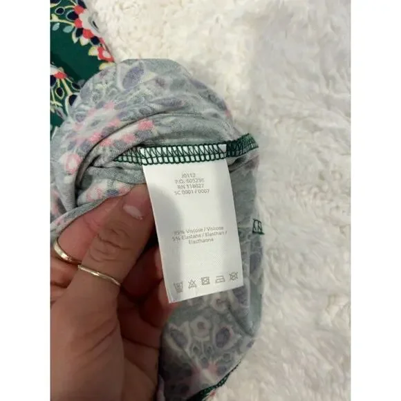 BODEN Green Pink floral Miriam Long Sleeve Jersey Scoop Neck Sheath Dress Sz‎ 6 - Picture 6 of 7